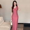 Vestido Largo Ajustado al Cuerpo para Ocasión Formal Verano 2026 Nuevo Vestido Francés con Cuello de Muñeca que Reduce la Edad Ajustado 9811