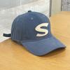 Gorra de béisbol marrón con parche de letra S para mujer, estilo vintage, para trabajo, protección solar, informal, para parejas, gorra con visera para hombre