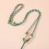 Corda de colar com nó Vajra em cor degradê de oito fios para tecelagem manual DIY de pingentes de paz de jade e pingentes de cristal