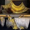 Plata Dorada Tela Elástica Estampado en Caliente Espejo Arreglo de Fondo para Banquete de Bodas Disfraz para Actuación en Escenario Set de Truss DIY