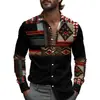 Camisa Estampada Retro Bohemia para Hombre Primavera Solapa de un Solo Botón 2025 Verano Tejido Ligero Moda