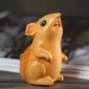Talla en Madera de Ciprés de las Doce Ratas del Zodiaco, Adorno de Mano, Decoración del Hogar, Coleccionable, Pieza de Exhibición Portátil