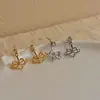 Pendientes de Plata 925 con Cierre de Mariposa Frontal y Trasero Diseño Nicho Nudo de Corazón Simple Pendientes de Alta Gama Estilo Dulce y Fresco Pendientes Únicos