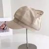 Sombrero Octagonal Retro Japonés con Orejas de Gato Tridimensionales para Mujer, Gorra de Boina Casual Linda Versátil para Otoño e Invierno, Gorra de Béisbol a la Moda