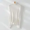 Nuevo Estilo de Principios de Otoño Todo Lana Yangzi OTW Sin Costuras Integrado Tejido Fino Lavable a Máquina Top de Capa Base Pequeño Cuello Alto Ajustado