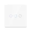 Interruptor de Control Remoto Inteligente Wifi Tuya Interruptor de Control Remoto Táctil Panel de Vidrio Enchufe UE Interruptor para Hogar Inteligente Cero Fuego