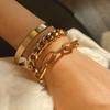 Europa y Estados Unidos pulsera de cadena simple nueva transfronteriza moda pulsera combinada joyería hueca combinación viento apilado venta al por mayor