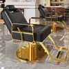 Silla de Salón Reclinable con Altura Ajustable para Cortes de Cabello, Giratoria y Adecuada para Teñido de Cabello, Hecha de Acero Inoxidable