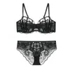 Conjunto de Sujetador Cruzado Marissa de Encaje Francés Tallas Grandes para Mujer Anti-Caída Sexy Delgado Reductor de Busto Grande
