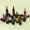 Simulación botella de vino mini tridimensional botella de vino diy señal de estacionamiento luz nocturna pegatina para refrigerador casa de muñecas adornos de juguete