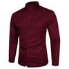 Comércio exterior 2024 novos homens cor sólida slim camisa multicolorida moda juvenil casual negócios camisa de manga comprida atacado