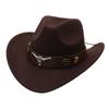 Sombrero Guoluo Xizang estilo Xizang sombrero de vaquero occidental accesorios cabeza de vaca sombrero de fieltro estilo étnico sombreros para hombres y mujeres