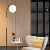 Lámpara de Pie Esférica Nórdica para Dormitorio, Lámpara de Pie Creativa Minimalista Moderna con Forma de Bola Estilo Ins Tendencia para Sala de Estar