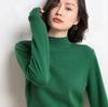 Suéter de Tricô com Gola Alta Meia-Manga Longa Estilo Coreano 26 Outono e Inverno Novo para Mulheres, Suéter Básico de Cor Sólida com Caimento Solto