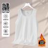 Colete Térmico Masculino Espesso Outono e Inverno Veludo Raposa Prateada Sem Mangas Camiseta de Baixo Confortável