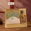 Calendário de Mesa 2027, Ornamento de Mesa Publicitário para Negócios, Livro de Calendário, Planejador de Eventos, Porta-Papel, Moldura de Madeira, Calendário Mensal, Personalizável com Logotipo