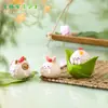 Paisaje en miniatura, creativo y lindo, con un zongzi (tamal de arroz glutinoso) y un cerdito, perfecto como decoración DIY, accesorio para regalo u adorno de escritorio para el Festival del Bote del Dragón