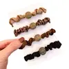 Elástico de cabelo de malha com estampa de leopardo de alta elasticidade, anel de cabelo de organza elegante e estiloso, acessório de cabelo para meninas