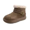 Botas de Neve com Solado Grosso Femininas 2026 Inverno Novo Versátil Plus Veludo Engrossado Quente Sapatos Grandes de Algodão Nordeste Botas de Neve Peludas