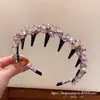 2026 Nueva Diadema de Diseño Brillante con Pedrería Morada Cristal Flor Cabello Suelto Estilismo Accesorios para el Cabello