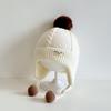 Sombrero para bebé de bola de pelo pequeña estándar inglés, sombrero de lana para otoño e invierno, sombrero de punto para bebé, sombrero de invierno cálido para bebé con protección para las orejas