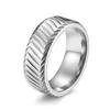 Nuevo anillo de acero inoxidable con arco interior de 8 mm para hombre, diseño de rombo, anillo de moda simple, accesorios de moda, venta directa de fábrica
