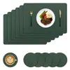 Manteles individuales creativos de cuero tejido a doble cara estilo nórdico, tapetes de mesa resistentes al calor, añadiendo un toque de lujo a hoteles y hogares, previniendo quemaduras