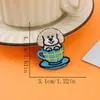 Patch Bordado de Cachorro em Xícara de Chá Desenho Animado, Patch Bordado Fofo, Patch Autoadesivo para Passar a Ferro, Decoração de Fita, Acessórios de Bordado