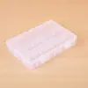 Caja vacía sin inserto caja de plástico de 24 compartimentos transparente a prueba de polvo para polvo de arte de uñas caja de almacenamiento de cosméticos para pestañas banda de goma para organizar el escritorio