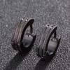 Brincos Atacado Masculinos e Femininos Aço Inoxidável Linha Dupla Fosca Ear Cuffs Presilhas de Orelha Moda Punk Argolas Pretas Foscas Versátil