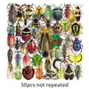 50 Piezas de Pegatinas Transparentes de Insectos Animales de Dibujos Animados Personalizadas Impermeables Venta al por Mayor Transfronteriza Cuaderno de Mascotas Pegatinas de Bricolaje