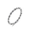 Moda Transfronteriza Personalizado Alambre Retorcido Redondo Doble Hilo Tejido Anillo de Acero de Titanio Accesorios Elegantes para Mujer Sin Color