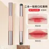 Pincel de Silicona para Labios de Doble Cabeza con Tapa Mini Pincel Halo a Prueba de Polvo Pincel Corrector Portátil para Bálsamo de Labios, Labial, Pincel para Labios con Labio