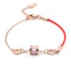 Nova Pulseira de Corda Vermelha Meio Elo para Transportadora Moda Feminina Titânio Personalizado Aço Cryolite Número Romano Pulseira de Corda Vermelha Rotativa