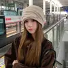 Gorro de punto plisado estilo coreano para mujer, nuevo modelo otoño e invierno 2026, simple y versátil, adecuado para cabezas grandes, hace que la cara se vea más pequeña, cálido sombrero para clima frío