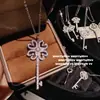 Joia Flor Flor Íris Chave Formato Coração Chave Gema Colar Girassol Diamante Flash Colar Chave Combinação