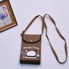 Bolso para teléfono móvil de estilo coreano con diseño de panda pequeño, bandolera de punto, bolso de mano con solapa, bolso informal para salir