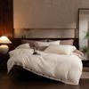 Juego de Cama de Cuatro Piezas Estilo Japonés de Algodón Puro de Fibra Larga Algodón Lavado Liso Juego de Cama para B&B Versión Ab Cepillada de Algodón Puro Colcha