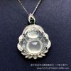 Colgante de Calcedonia Blanca Hielo Natural al por Mayor Plateado con Buda Sonriente Maitreya Buda Masculino Calabaza Ágata Jade Collar