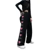 Calça esportiva de fleece com cordão para mulheres, outono e inverno, novo design, nicho, casual, espessa, perna larga