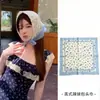 Pañuelo de cabeza estampado amarillo para mujer, nuevo modelo 2026, bufanda cuadrada elegante de moda retro americana, hace que la cara se vea más pequeña, turbante, accesorio para el cabello