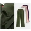 Pantalones de Mujer de Lino Tencel Tejido y Teñido Personalizado Verano 2026 con Cintura Fruncida y Corte Recto Delgado