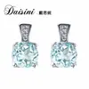 Pendientes de botón Daisi Ni Moda Lujo Ligero Topacio Natural Pendientes Azul Londres Pendientes de Botón Geométricos Casuales para Mujer