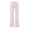 Estilo Blogger Chica Atractiva Tiro Bajo Micro-Campana Dobladillo Deshilachado Largo Hasta el Suelo Pantalones de Mujer Otoño Nueva Llegada Adelgazantes Casual Deportivos Pantalones Largos