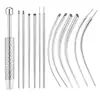 Acero Inoxidable 316 Aguja Guía Rosca Interna y Externa Pasador Guía Varilla Orejera Perforada Piercing de Labio Piercing de Lengua Herramienta Auxiliar DIY