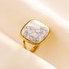 Anillo de Acero Inoxidable 304 Anillo de Acero de Titanio Geométrico Femenino Masculino Moda Combinable Nicho Sentido Avanzado Ajuste Abierto Cacao