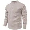 Suéter pullover de punto para hombre, cuello redondo, forro polar, engrosado, para otoño/invierno 2026, prenda básica casual de talla grande