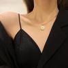 [Aço Titânio Total] Anel Cheio de Diamantes, Estilo Normcore Personalizado, Colar de Ouro Real na Fornalha, Corrente Popular Ins Feminina para Clavícula
