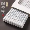Palillos de cerámica auténtica de Jingdezhen para uso doméstico, antideslizantes, antibacterianos, fáciles de limpiar, resistentes a altas temperaturas, cerámica específica para el hogar