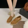 Zapatos Perezosos de Moda 2026 Zapatos de un Solo Color Slip-ons Mocasines Estilo Mujer Nuevo Fondo Plano Retro Casual Otoño Versátil Antiguo